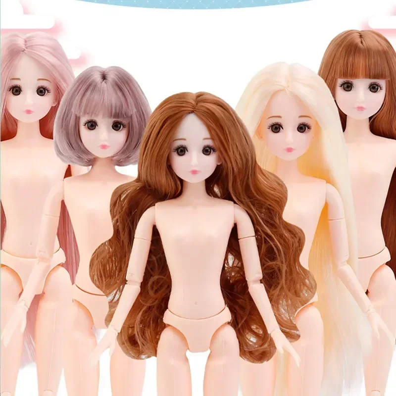 New 30cm Doll Make-up 3D Eyes Long Hair 1/6 BJD Dolls Body Beautiful Princess Baby Girl 12 Inch Plaything DIY Toy for Girls Gift