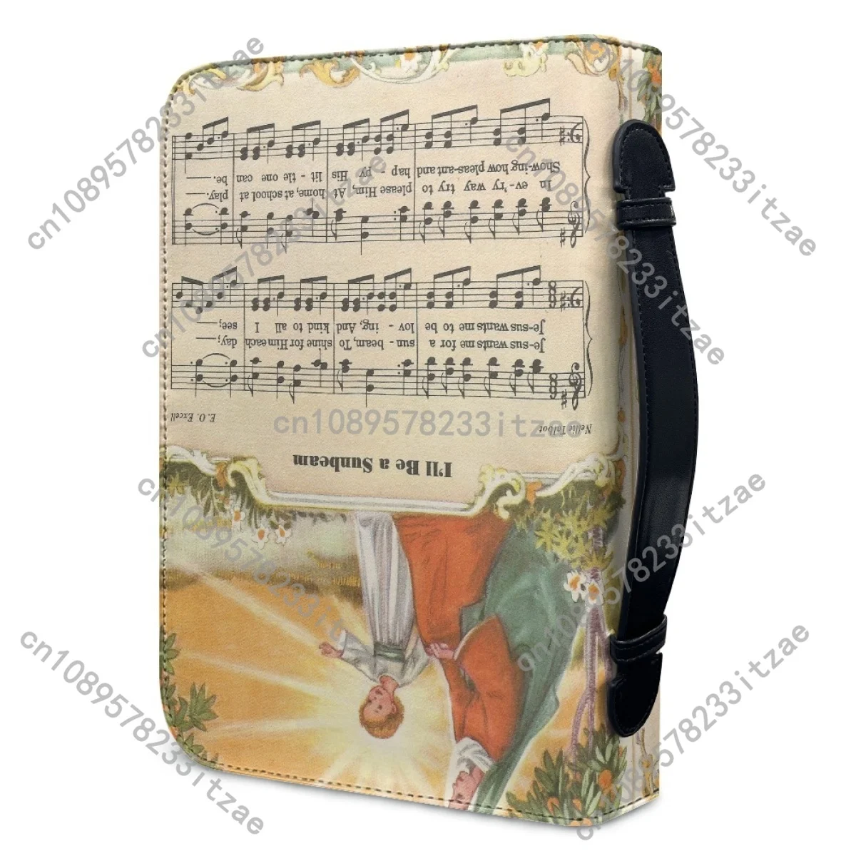 حقيبة الكتاب المقدس الجلدية للنساء ترنيمة الكتاب المقدس طباعة حقائب اليد انغلق مقبض دراسة كتاب صناديق التخزين المقدسة حقيبة تخزين الكتاب المقدس رائعة #4