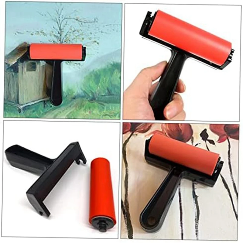 10 Pieces Roller Mini Tool Hand Tool Print Roller Hard Rubber Applicator DIY Process Brush Hand Rubber Roller