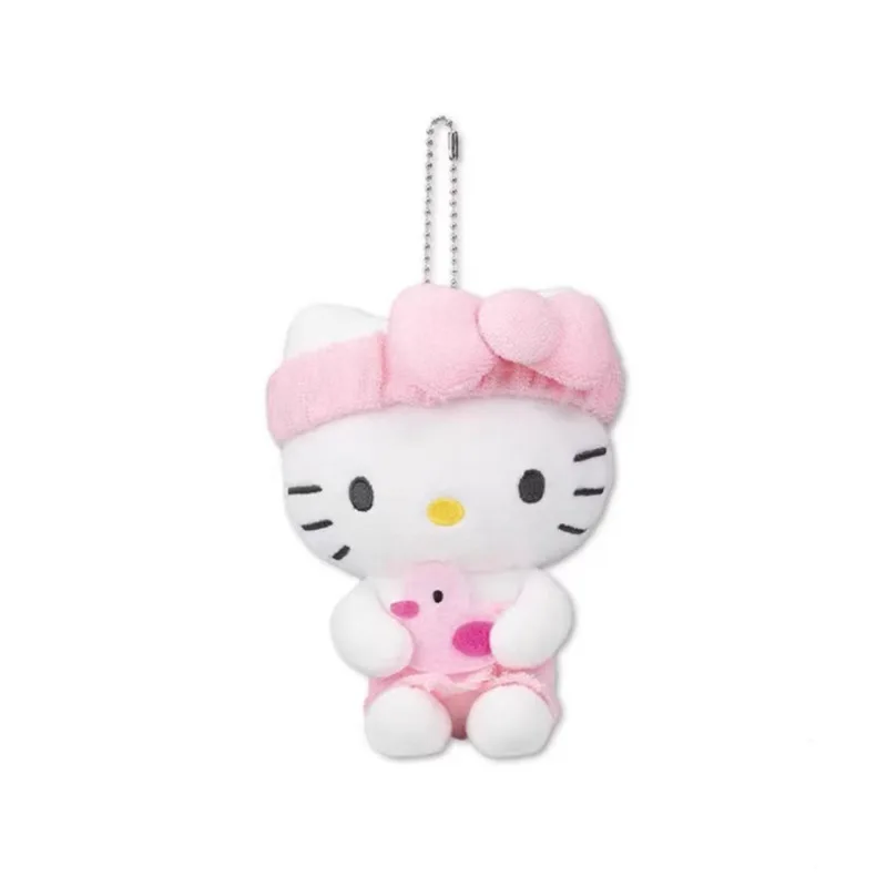 Kawaii Hello Kitty 50th Anniversary Teddy Bear Rabbit Dress Up Plush Toy Cartoon Backpack Pendant Decoration Couple Doll Gifts