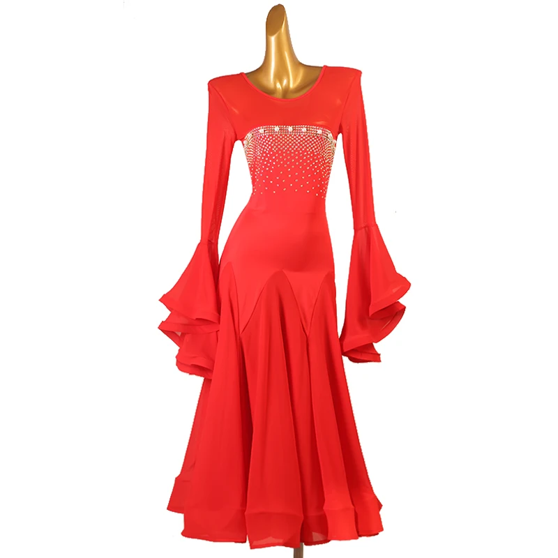 

2023 Woman New Ballroom Waltz Modern Dance Dress Competition Standard Dancing Clothes MQ369