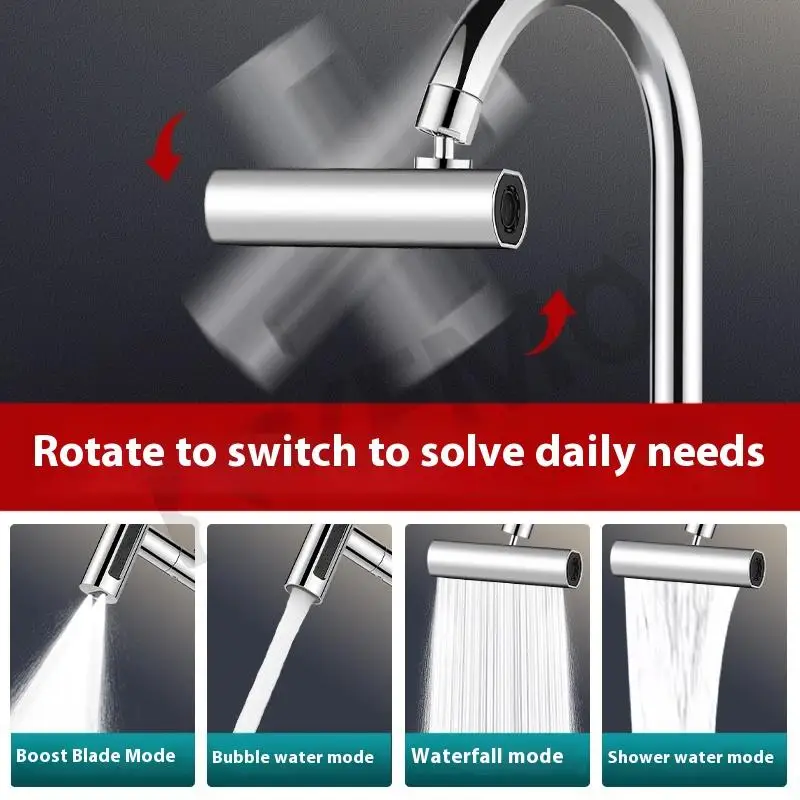 

New Kitchen Waterfall Three-mode Universal Swivel Extension Faucet Splash-proof Nozzle Sink Multi-function