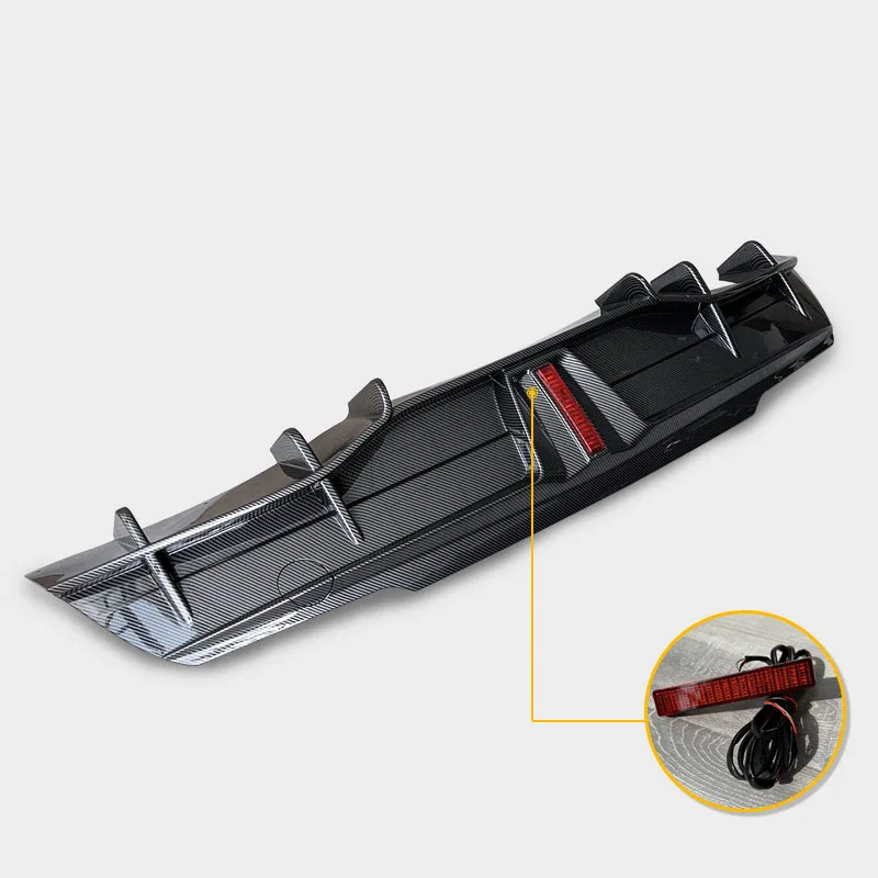 

Auto Accessories Car Body Kits Rear Bumper Diffuser Rear Lip Spoiler With LED Brake Flash Light for Tesla Model Y rear diffuser