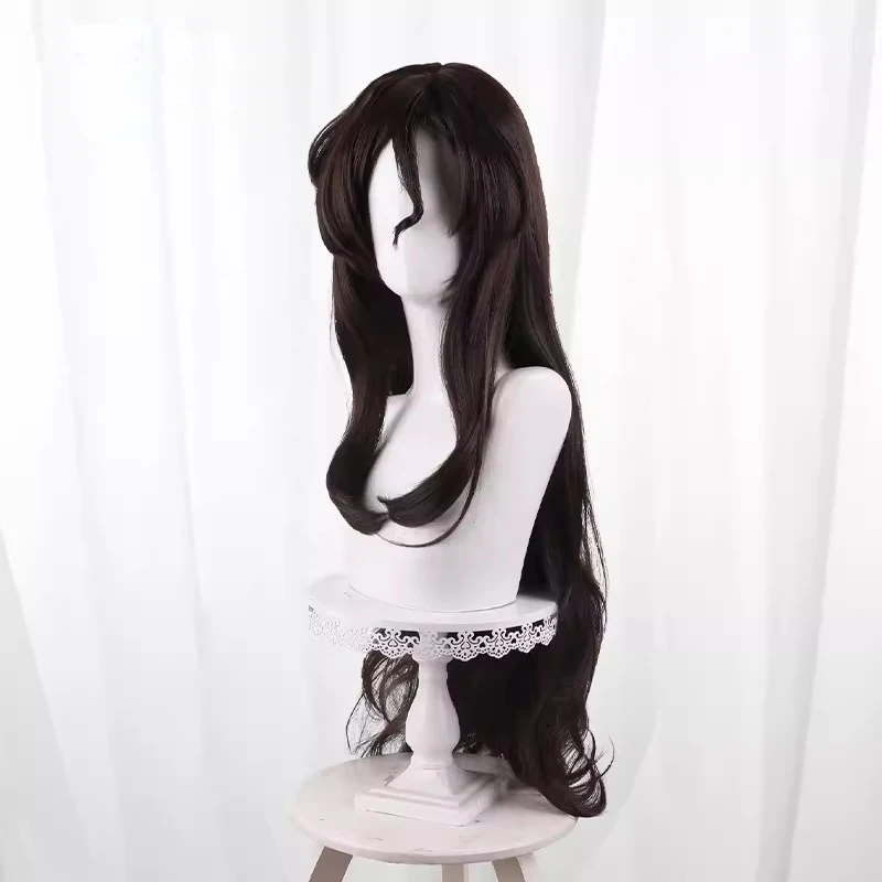 L-Email Pruik Synthetisch Haar Dekoboko Majo No Oyako Jijou Viola Cosplay Pruik 90Cm Zwart Bruin Lange Pruik Hittebestendige Pruiken