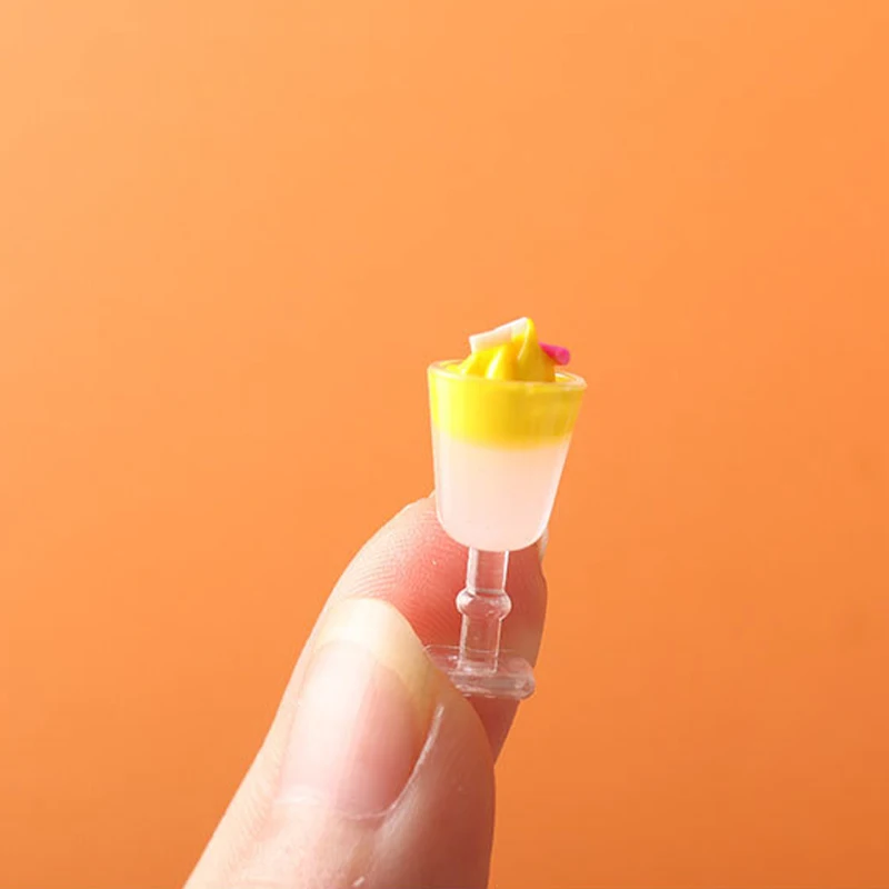 

3Pcs 1:12 Dollhouse Miniature Ice Cream Cup Double Cream Cup Model Kitchen Food Accessories For Doll House Decor Kids Toys