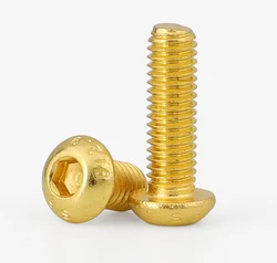 M6 M8 Hex Socket Round Pan Head Screw Titanium Gold Plated Allen Bolts 12.9 Grade Length 4-50mm