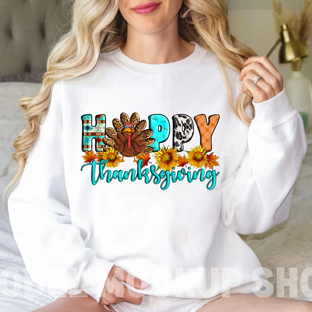 Happy Thanksgiving Womens Clothing Happy Thanksgiving Turkey Sweatshirt Pumpkin Season Women's Clothing Thanksgiving Lady Hoodie