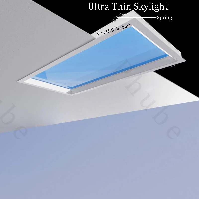 Ultra Thin Skylight Dimmable LED Ceiling Lamp Smart Control Embeded Mounted Ceiling Lights for Kitchen Island Office Lighting