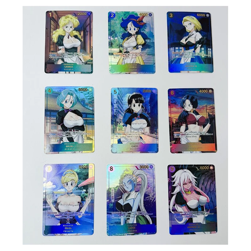 Anime Dragon Ball Bulma Android 18 Lunch Video Chichi Diy Flash Card Collectible Cards Toys Christmas Birthday Gifts