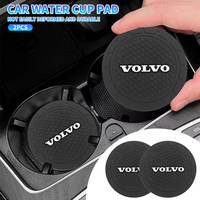 1/2PCS Car Coaster Water Cup Bottle Holder Mat Anti-Slip Pad For Volvo XC90 S60 V40 XC60 S80 S40 V70 V50 S90 T6 V60 V90 XC40 C30
