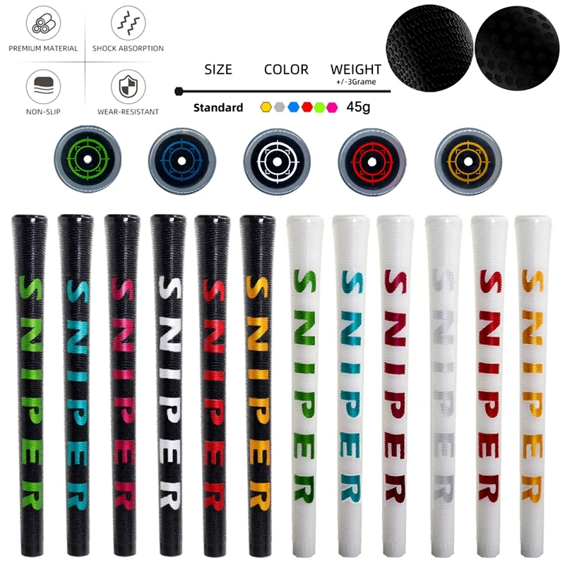 Golf Club Grips for Men and Women Transparent Colorful Non-slip Shock-absorbing Golf Irons/woods Universal Grips