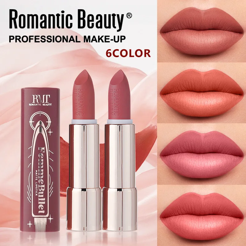أحمر شفاه سائل غير لامع بـ 6 ألوان - أحمر شفاه غير لامع مقاوم للتحويل، تركيبة مصبوغة للغاية، مقاوم للتلطخ وتدوم طويلاً #1