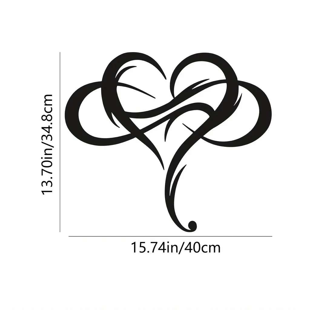 HelloYoung Unique Infinity Heart Metal Wall Decor Perfect for Home Wedding Bedroom Steel Art Geometric Set Cut Out Love Shape