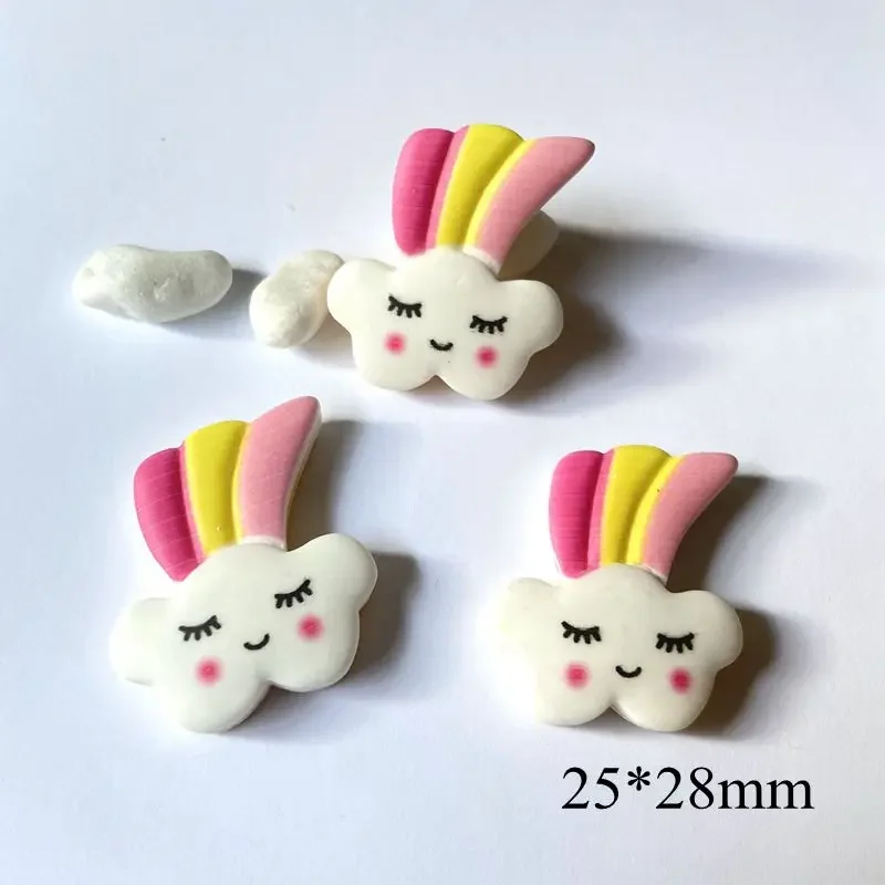 10Pcs Lovely Resin Unicorn Cabochon Colorful Rainbow Flatback Hair Embellishment Ornament Applique DIY Wedding Scrapbook image 4