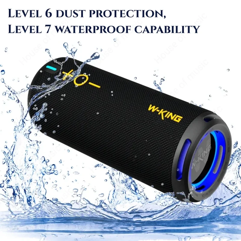 Wireless Bluetooth Speaker Super Bass IPX6 Waterproof Outdoor Sound Colum with RGB Light DSP Digital Sound Effects Bluetooth 5.3