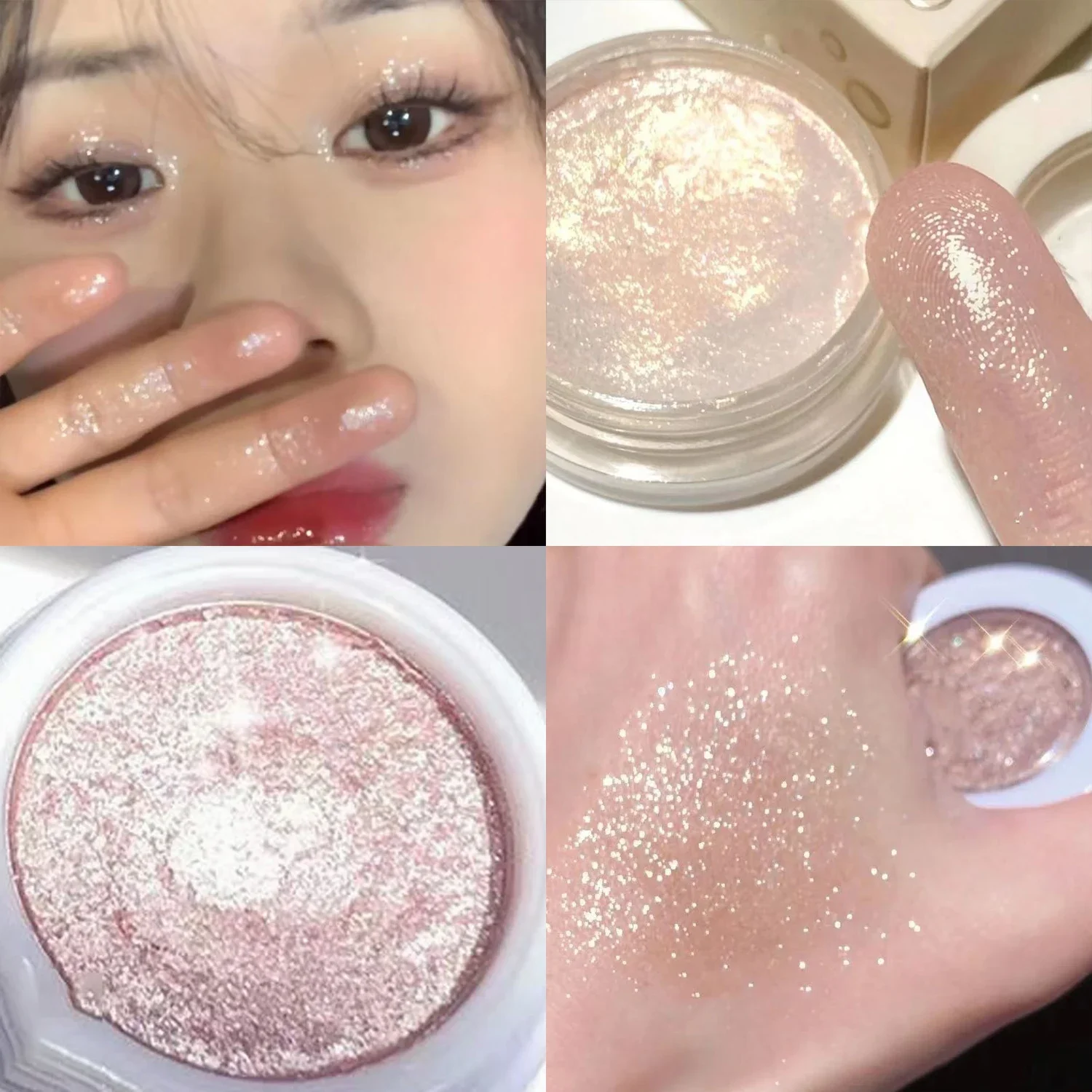 

Monochrome Highlighter Amethyst Pink Glitter Brighten Shiny Eyes Makeup Mashed Potatoes Texture Eyeshadow Palette