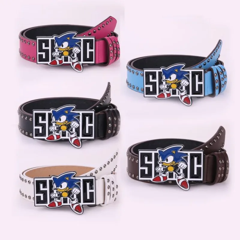 108 سنتيمتر سونيك القنفذ فتاة Y2K الألفية الساخن فتاة حزام الموضة أنيمي شخصية الإناث الذكور رسالة عالية الجودة برشام حزام #2