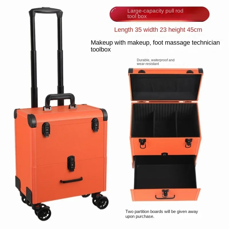 Tattoo Toolbox Mobile Door-to-Door Beauty Nail Beauty Eyelash Beauty Makeup Storage Mute Universal Wheel Trolley Suitcase