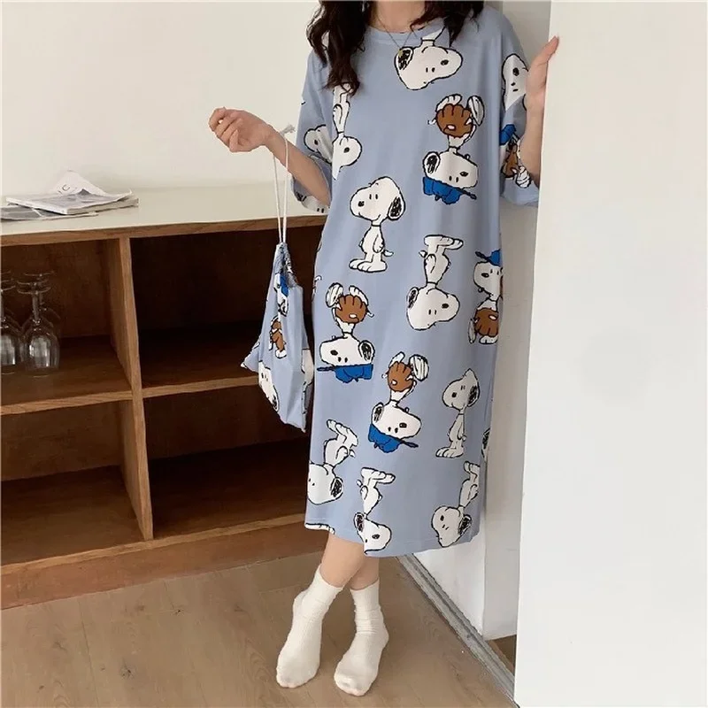 Snoopy Cute Lingerie Pajamas Women Japanese and Korean Style Langerie Lenceria Mujer Nightdress Underwear Sleepwear Nightgown