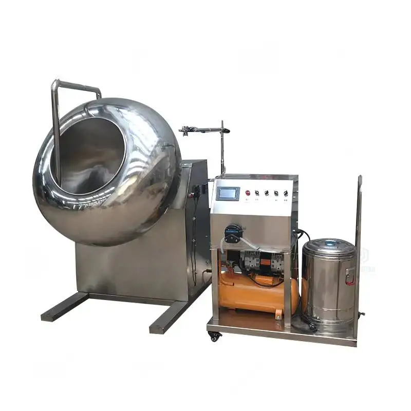 Stainless Steel Round Pot Chocolate Candy Peanut Yogurt Ball Sugar Powder Coating Machine, Pill Polishing Machine