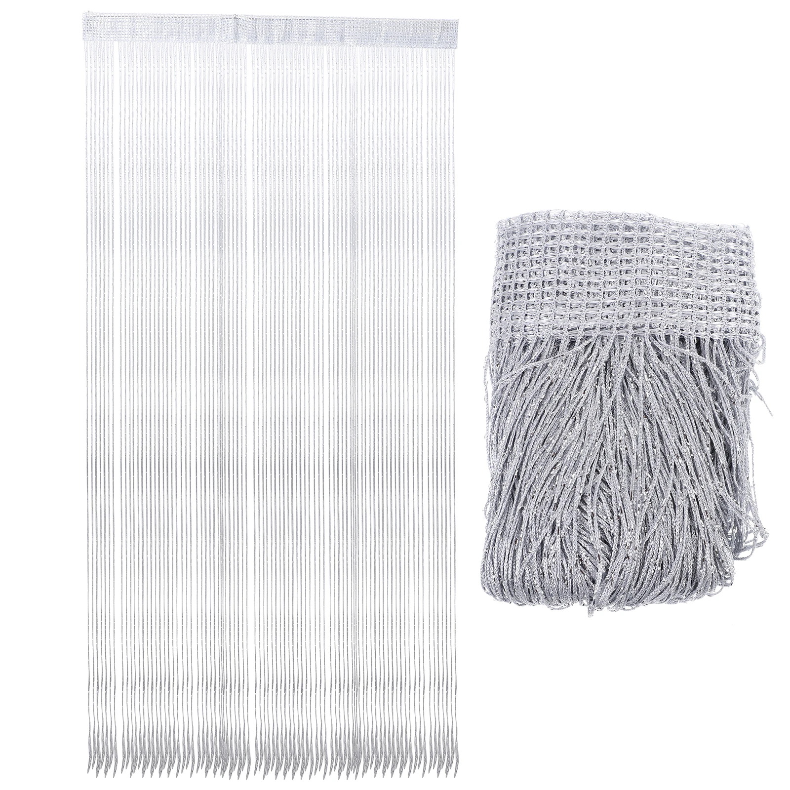 

Silver Thread Curtain Screen for Doorway Curtains Doorways Decorative Partition Tassel