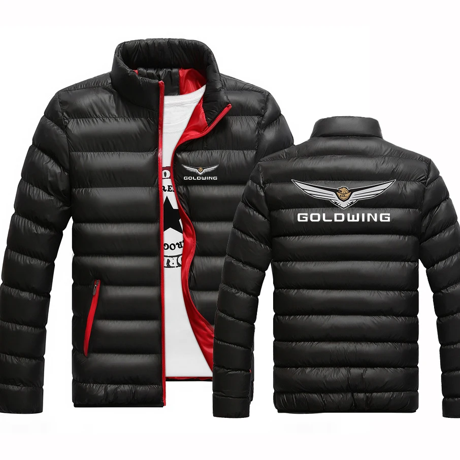 

2024 Autumn Winter Men's Goldwing Gl1500 GL1800 Japanese Motorcycle Logo Print Casual Comfortable Sports Zipper Cotton Down Coat