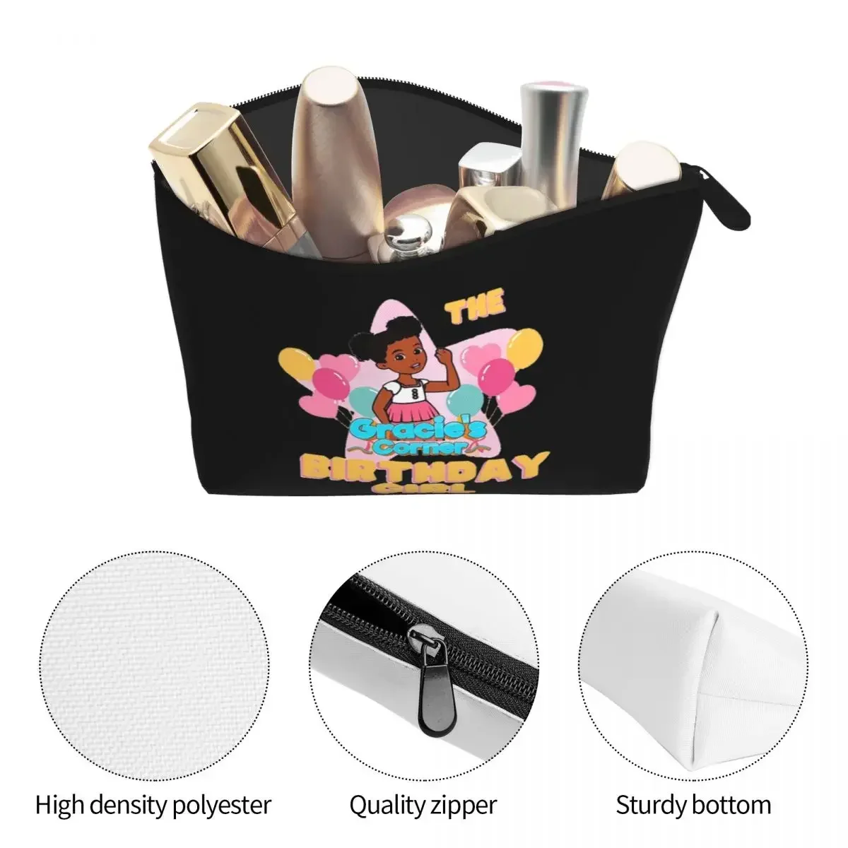 Gracies Family Corner Cute Phonic's Song Women Cosmetic Bags Travel Makeup Organizer Pouch Toiletry Storage Dopp Kit Box