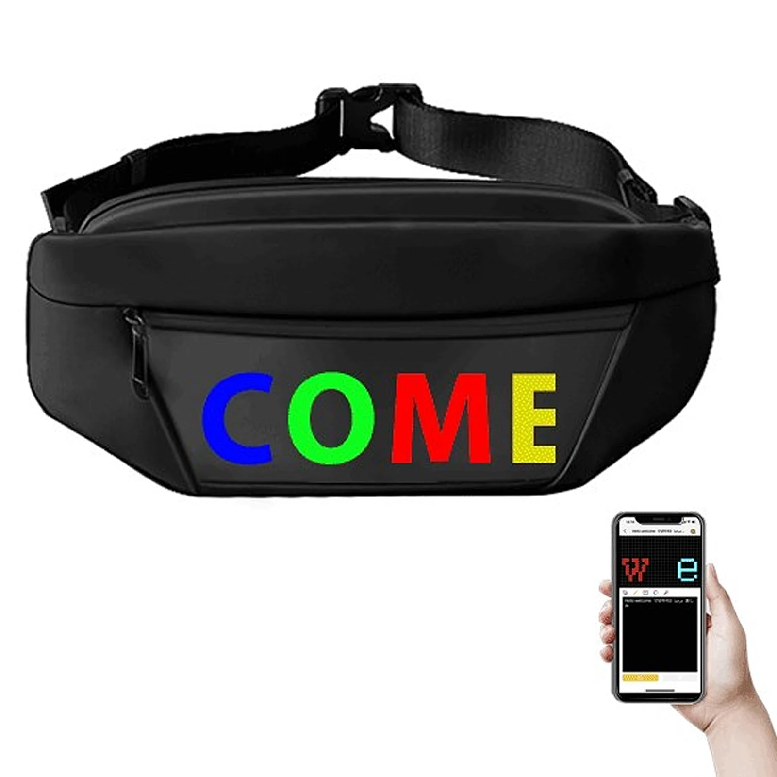 programmable-screen-anime-backpack-usb-powered-led-display-fanny-pack-unisex-with-adjustable-shoulder-strap-for-outdoor-travel
