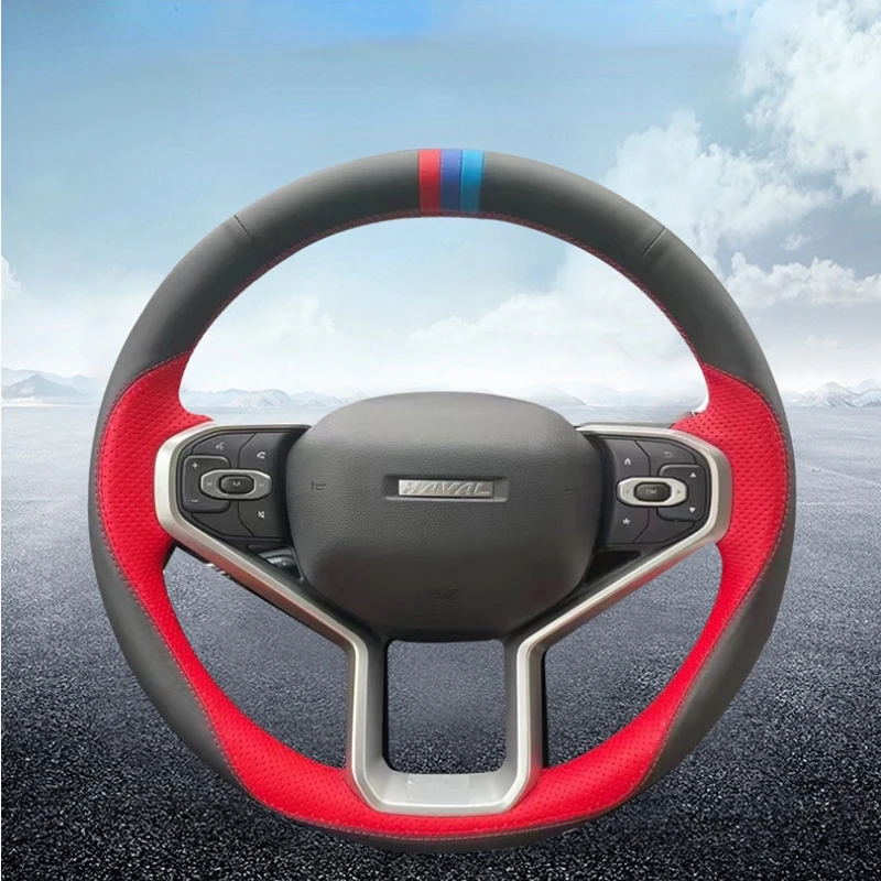 For Haval H6 JOLION F5 DIY Customized leather hand sewn steering wheel cover