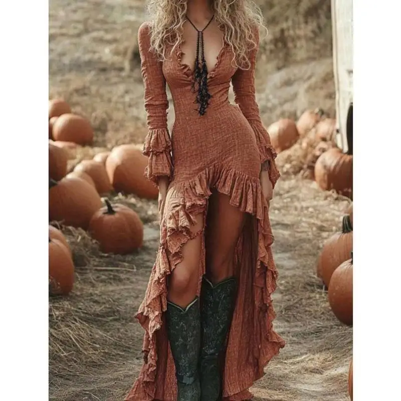 

V 947 New Ladies Pure Color Bla Musoom Hem Irregular Casual Sport Suit Seven Sve Autumn Season Faionable Set