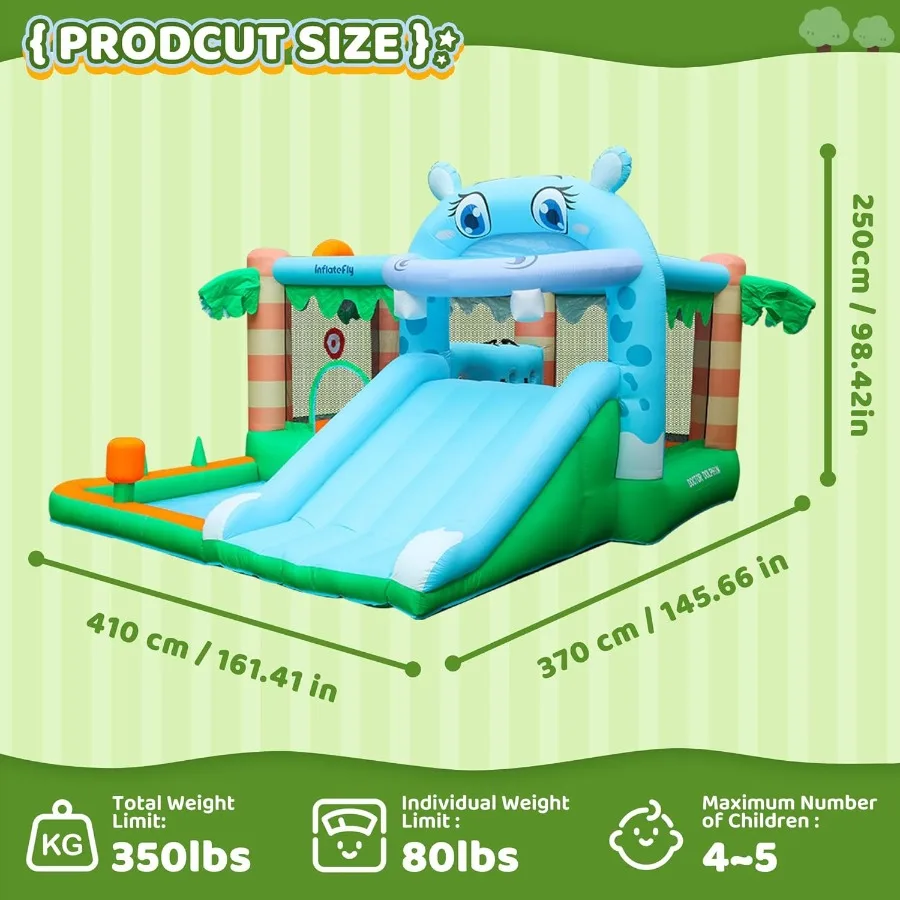 Casa de rebote inflable para castillo de casa de juegos con toboganes de soplador, piscina de pelotas, aro de baloncesto y juego de lanzamiento para húmedo y seco
