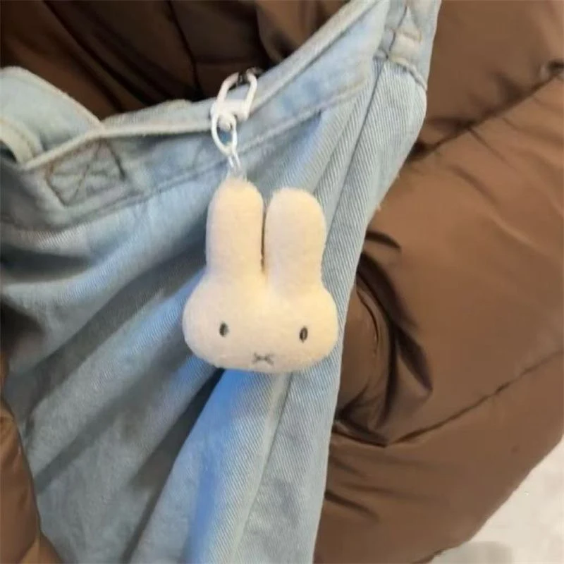 Kawaii Miffy New Plush Keychain Cartoon Stuffed Toys Dopamine Charm Backpack Accessories Cuddly Pendant Perfect Birthday Present