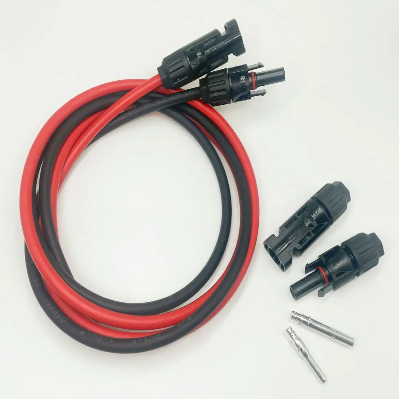 1 pair of 6/4/2.5/1.5 mm² (10/12/14/16 AWG) solar panel extension cables (red and black) with 1 pair of connectors and spanner