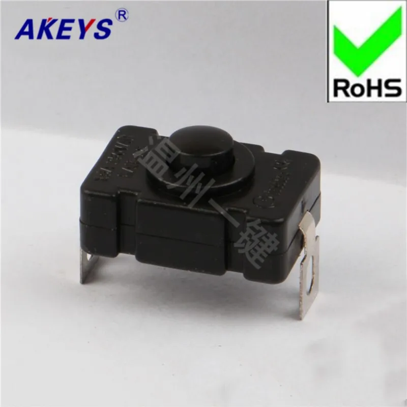 10 PCS 1812A Bending Self-locking Rectangular Switch Button Switch Toy Model Component for Flashlight Fishing Lamp