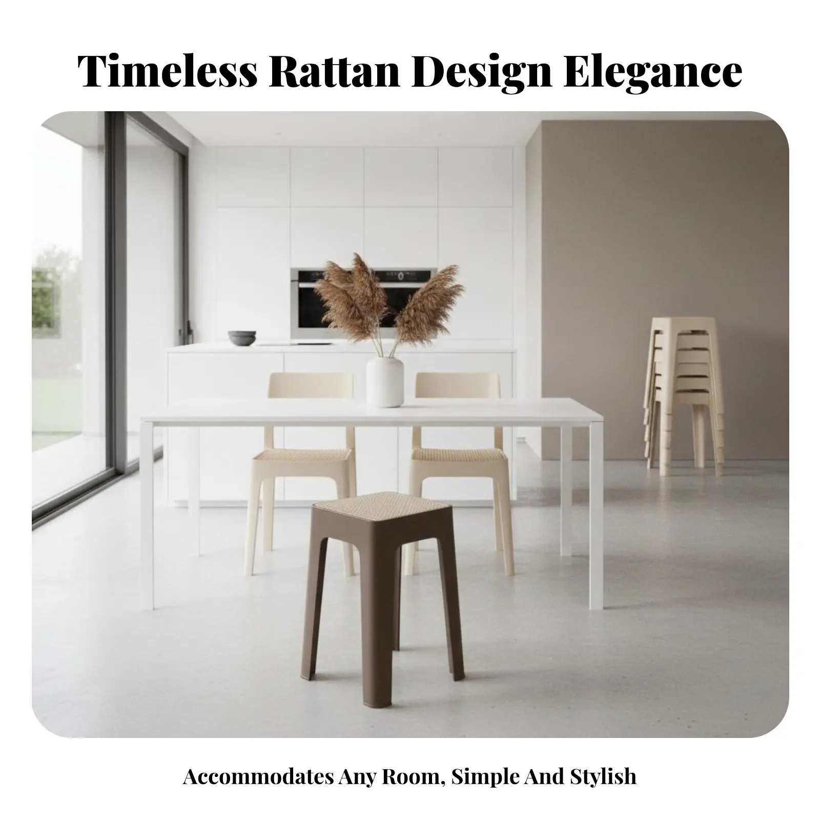 

Stackable Square Stool Woven Texture Seat Square Top nested Stool Thickened Construction adaptable for Entryway, Bathroom