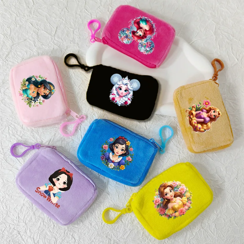 

Disney Princess Series Wallet Snow White Elsa Mini Coin Purse Cute Square Storage Bag Kawaii Key Pouch Birthday Gifts