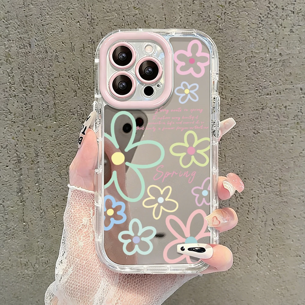 Tulpenblumen Air Cushion Spiegel Handyhülle für iPhone 17 15 14 16 Pro Max 13 12 11 Pro X XR XS MAX 7 8 Plus 17Air Modische Hülle – Detail 2