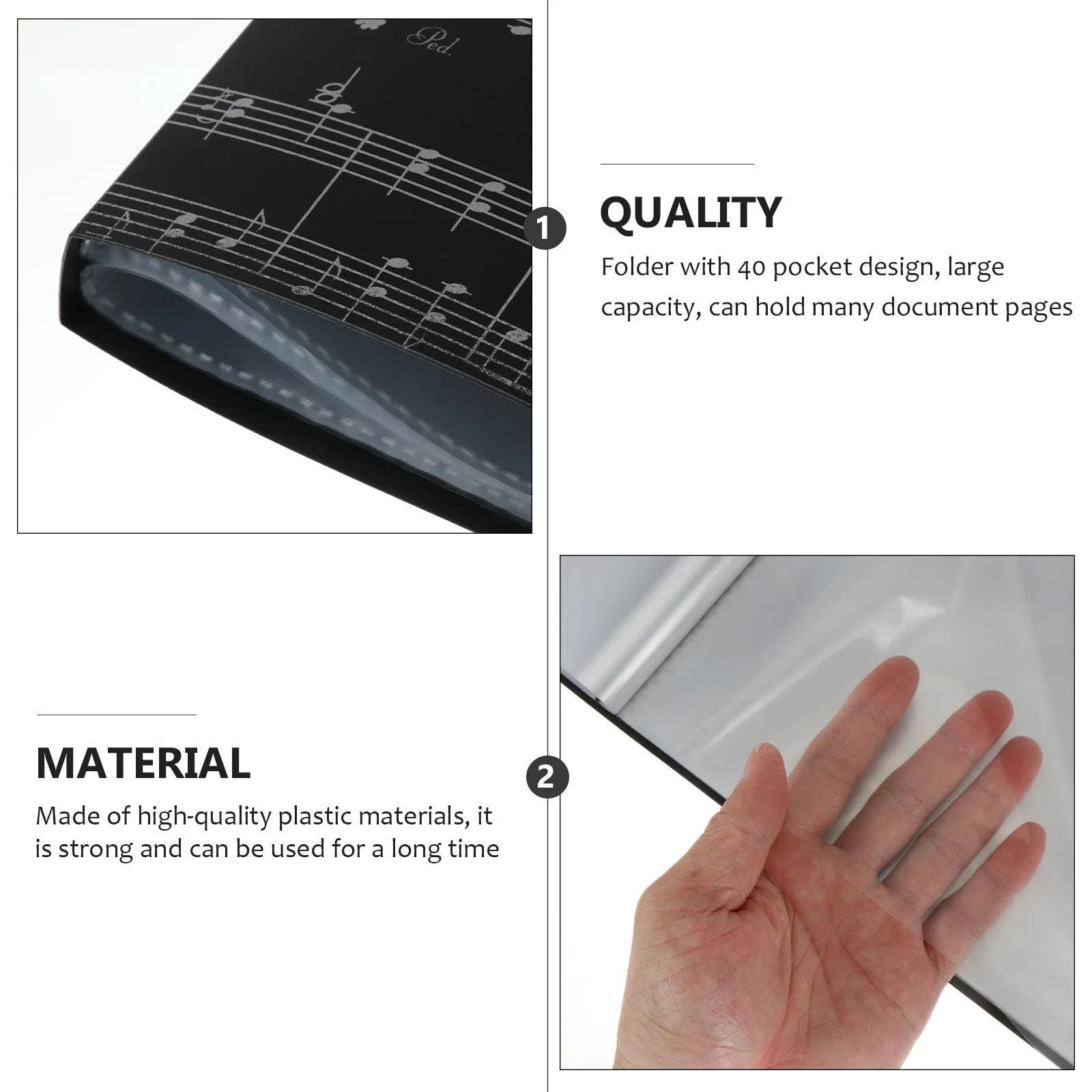 

Music Sheet Folder Portable 40 Pocket A4 Size File Paper Organizer Document Storage Holder Music Sheet Folder Documents Holder