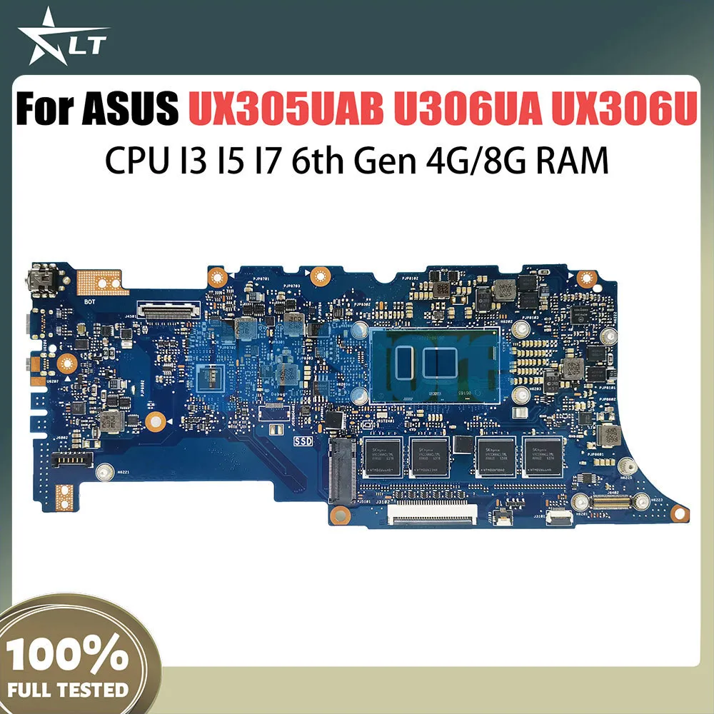 UX305UAB Mainboard For ASUS U306UA UX306U UX306 Laptop Motherboard With i3-6100U i5-6200U i7-6500U CPU 4G 8G-RAM