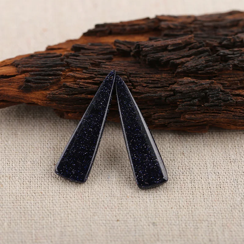 Blue Glodstone Earring Beads, Handmade Natural stones beads