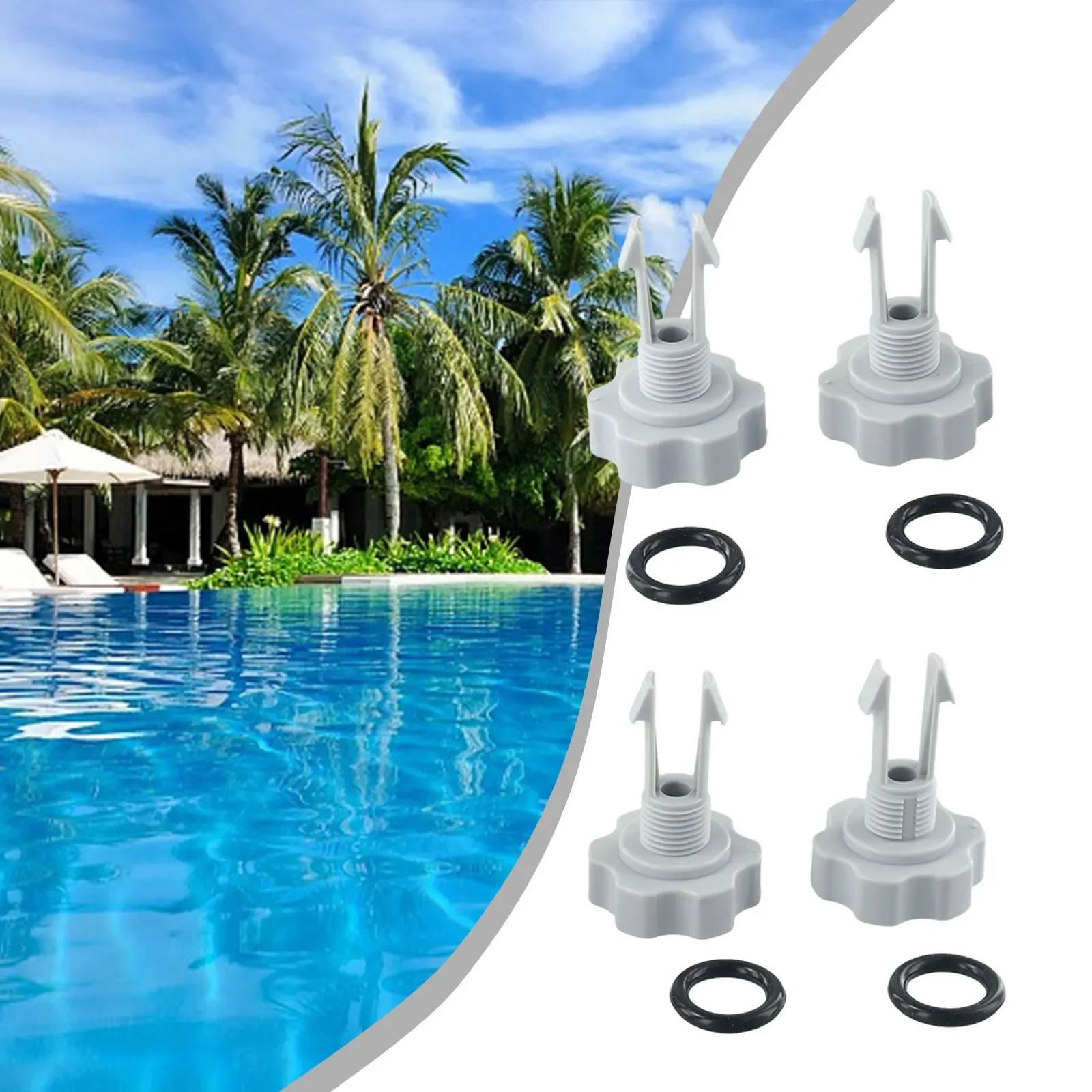 4 Sets Exhaust Valves For Intex 25002 Set Of Air Release Valves With O-Rings For Filter Pump Systems Hot Tubs Swimming Pool Part
