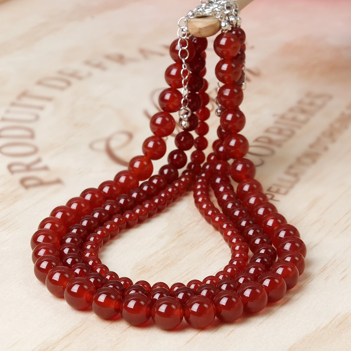 Natural Stone High Quality Sardonyx Round Beads Necklace Bohemian Women\'s Classic and Elegant Handmade Beaded Necklace