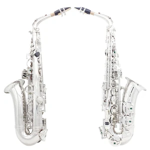 Slade-Eb High Saxophone with bracelet and gloves, carved bronze body, gold and silver, flat tone and 8 Main Saxophone Saxophone - №5