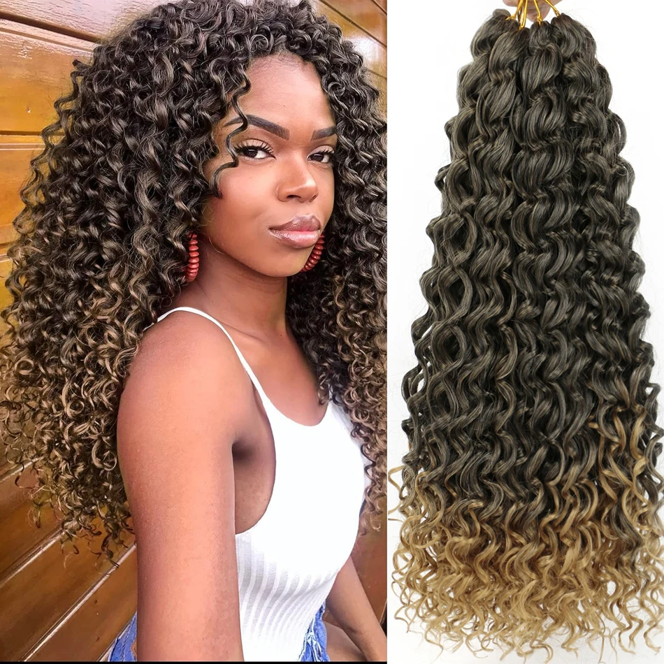 Synthetic Gogo Curl Crochet Hair for Black Women Pre Looped Short Ocean Wave Crochet Hair Water Wave Beach Crochet Braiding Hair