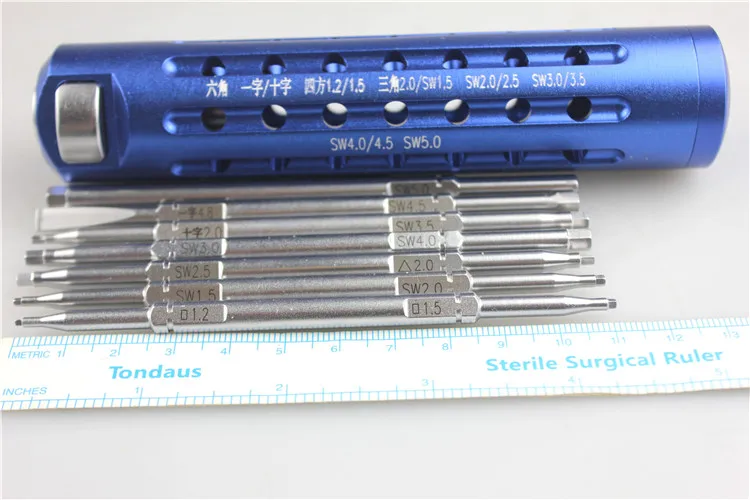 Hexagon bone screw driver orthopedic multifunctional driver quadrangular screwdriver quick mounting handle a cross wrench set