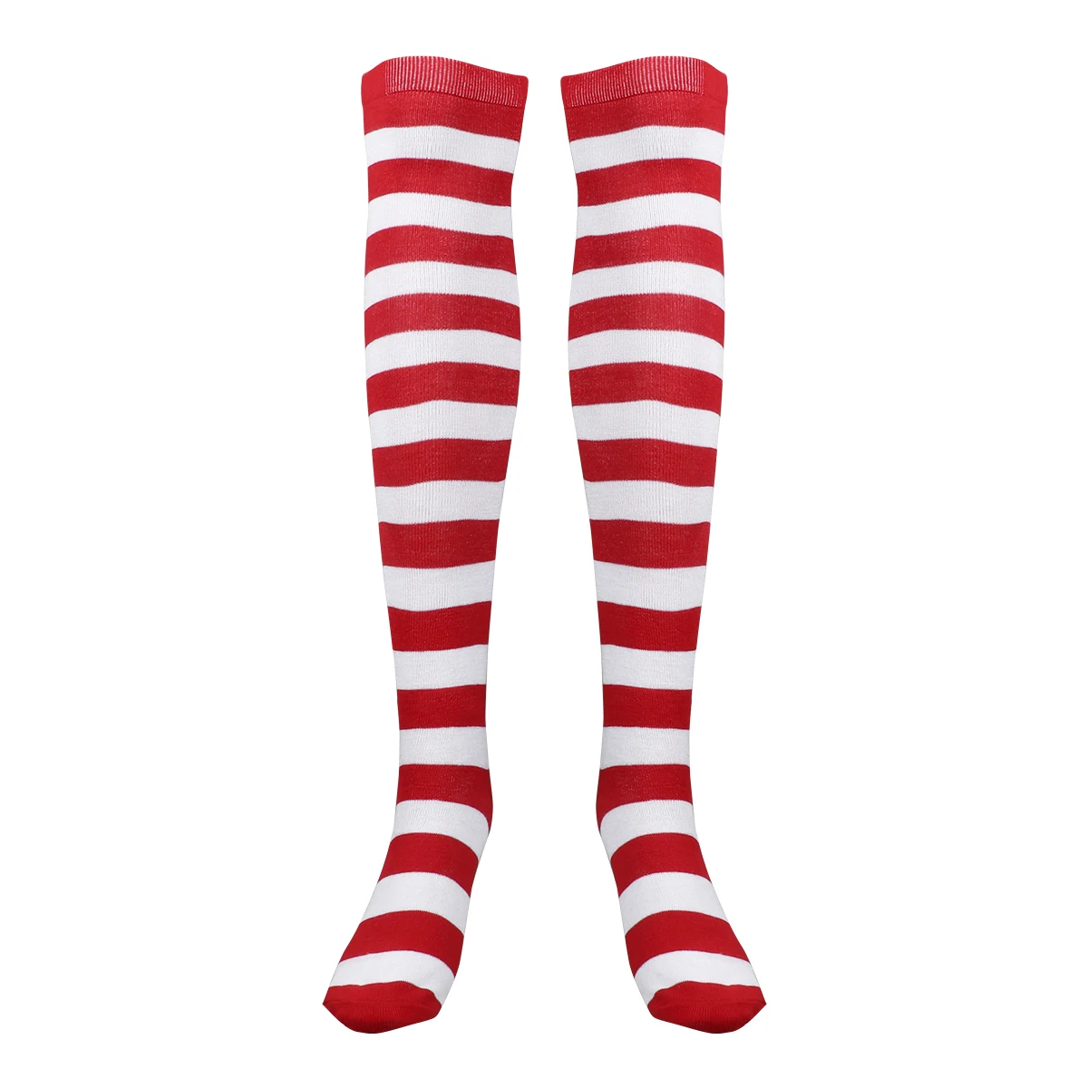 

Christmas Red White Stockings Thigh High Striped Over Knee Sock For Women Girls Free Size Red Xmas Fireplace Stock Xmas Gift Bag