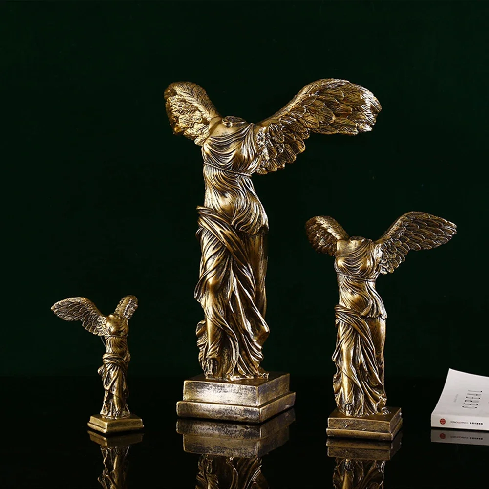 1pcs Winged Victory Of Samothrace Statue Resin Victory Goddess Sculpture For Home Living Room Desktop Ornament Decoration