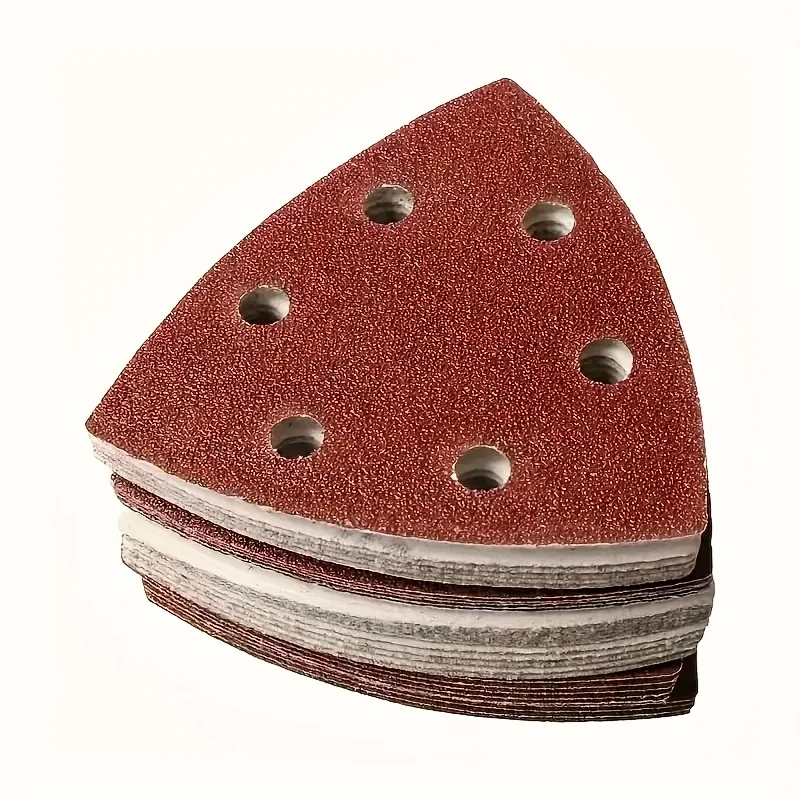 20pcs Triangle Sanding Pads Mouse Sander Pads Sandpaper With 6 Holes 60/80/120/180/240/320 Grits For Delta Sanders/Multi-Sanders