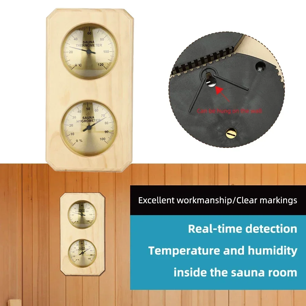 

Биметаллический термометр для сауны, настенный 2 в 1, механический гигрометр, стол 135*255 мм, настенный термометр и гигрометр