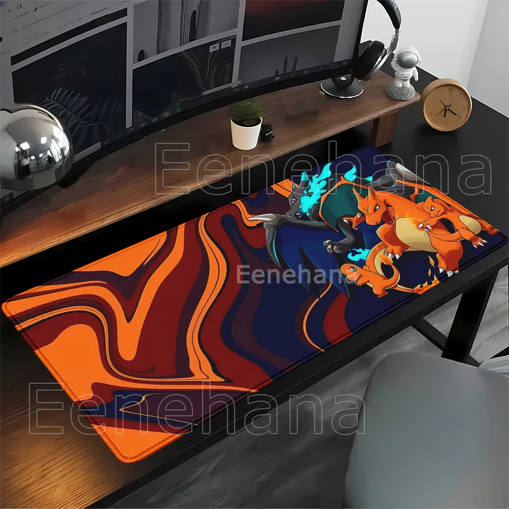 Strata Liquid Pokemon Anime Eevee‌ Gengar Mouse Pad Kawaii HD printing PC Office Keyboard Gaming Rubber overlock game Desk Mat